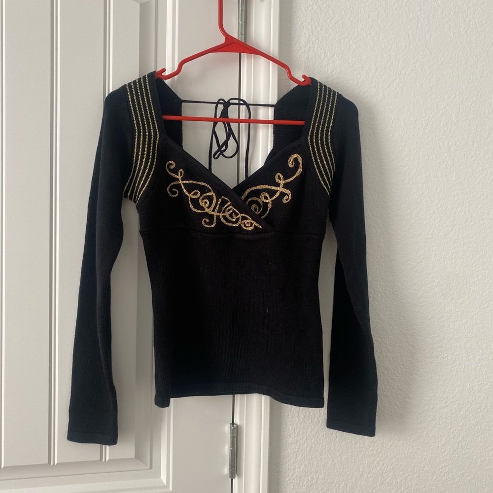 Vintage Knit Embellished Top